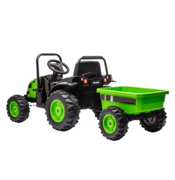 Milly Mally Tractor with Farmer Trailer Green