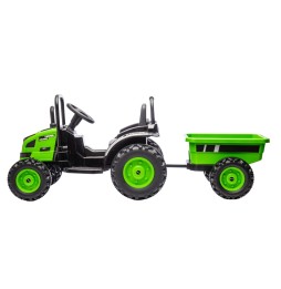 Milly Mally Tractor with Farmer Trailer Green