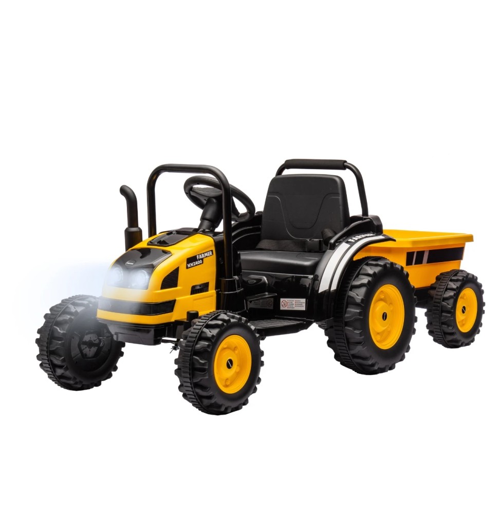 Battery Tractor with Trailer Farmer Yellow