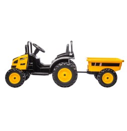 Traktor na akumulator z przyczepą Farmer Yellow