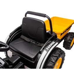 Traktor na akumulator z przyczepą Farmer Yellow