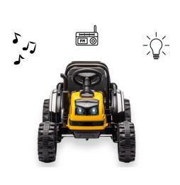 Traktor na akumulator z przyczepą Farmer Yellow