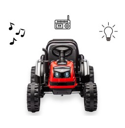 Battery-Powered Tractor with Trailer Farmer Red