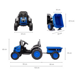 Traktor na akumulator Farmer Blue - Milly Mally