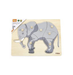 Viga 44601 Elephant Puzzle with Handles