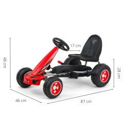 Gokart cu pedale Viper Red pentru copii