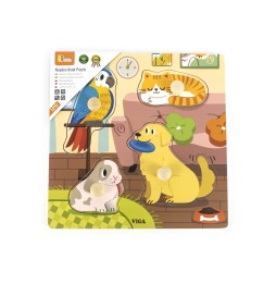 Viga Wooden Puzzle 9 Pieces - Train