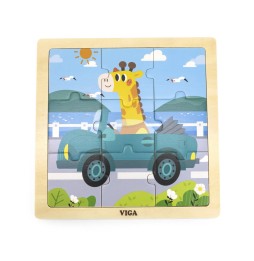 Viga Puzzle na podkładce 9 elementów auto