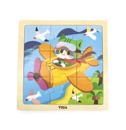 Viga 44632 Airplane Puzzle 9 Pieces