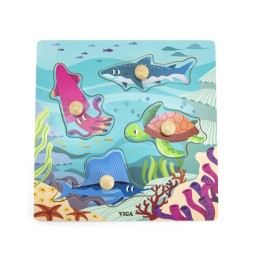 Puzzle Viga Animale Marine cu mânere