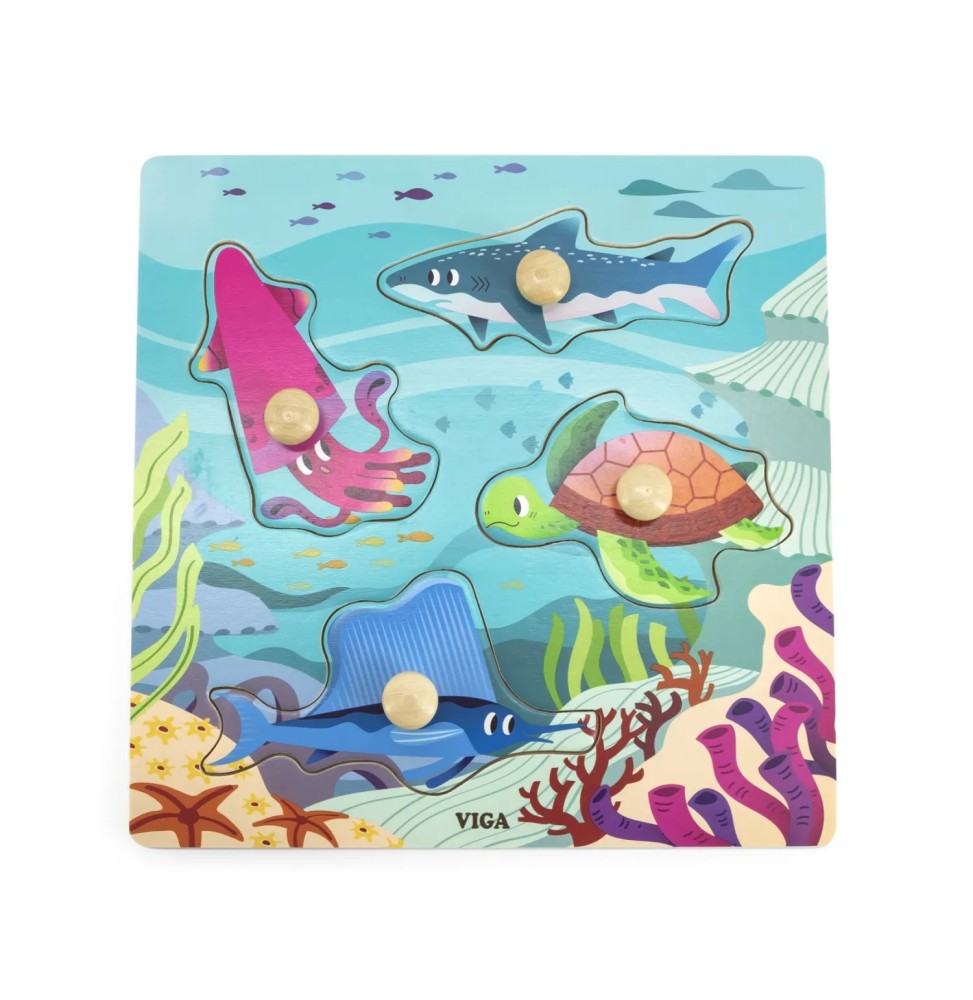 Viga Sea Animals Puzzle with Handles