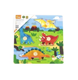 Viga 44596 Puzzle cu mânere - Dinozauri