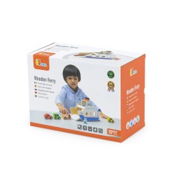 Viga Wooden Car Ferry for Kids