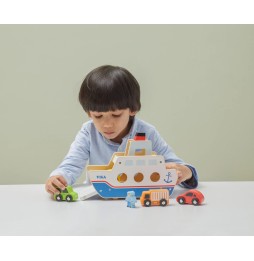 Viga Wooden Car Ferry for Kids