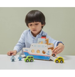 Viga Wooden Car Ferry for Kids