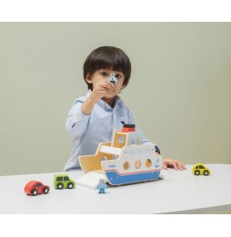 Viga Wooden Car Ferry for Kids