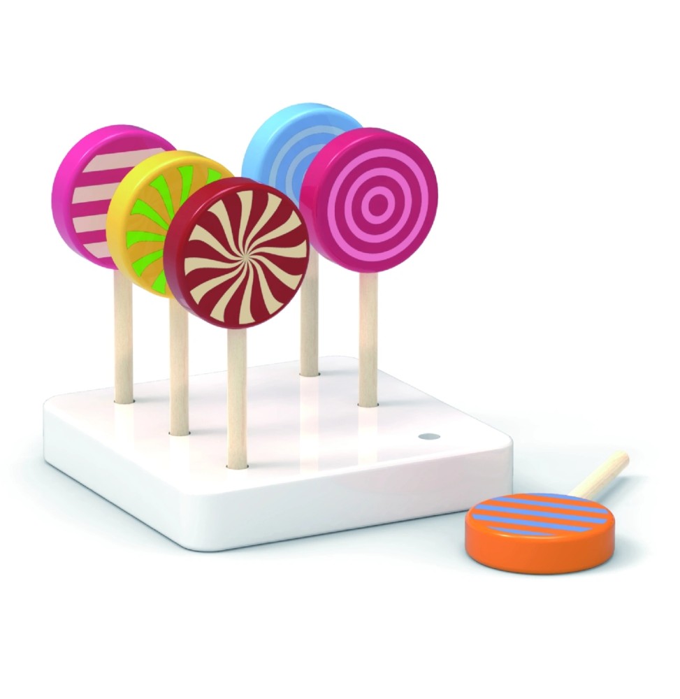 Viga 44529 Set of 6 Wooden Lollipops