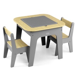 Olaf Blocks Furniture - Table and Gray Chairs