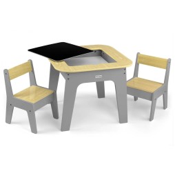 Olaf Blocks Furniture - Table and Gray Chairs