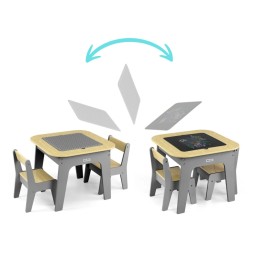 Olaf Blocks Furniture - Table and Gray Chairs