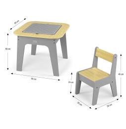 Olaf Blocks Furniture - Table and Gray Chairs