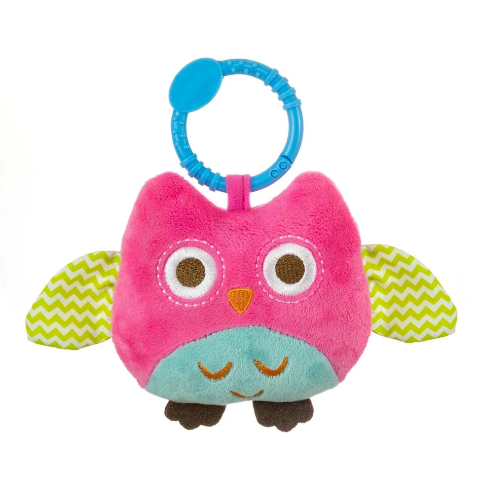 Happy Owl Plush Hanging Toy - 2552 PINK