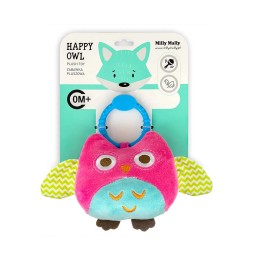 Happy Owl Plush Hanging Toy - 2552 PINK