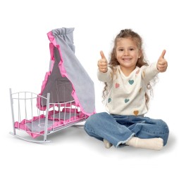 Doll Bed-Cradle Lily Prestige Pink