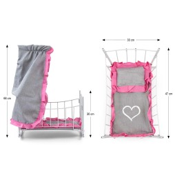 Doll Bed-Cradle Lily Prestige Pink