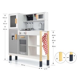 Milly Mally Wooden Kitchen Esket Grey