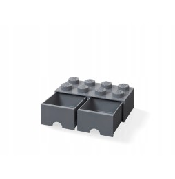 LEGO Storage Box Block 8 Dark Gray with Drawers