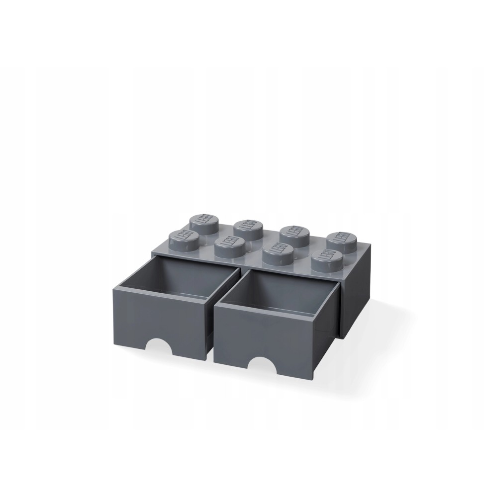 LEGO Storage Box Block 8 Dark Gray with Drawers