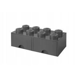 LEGO Storage Box Block 8 Dark Gray with Drawers