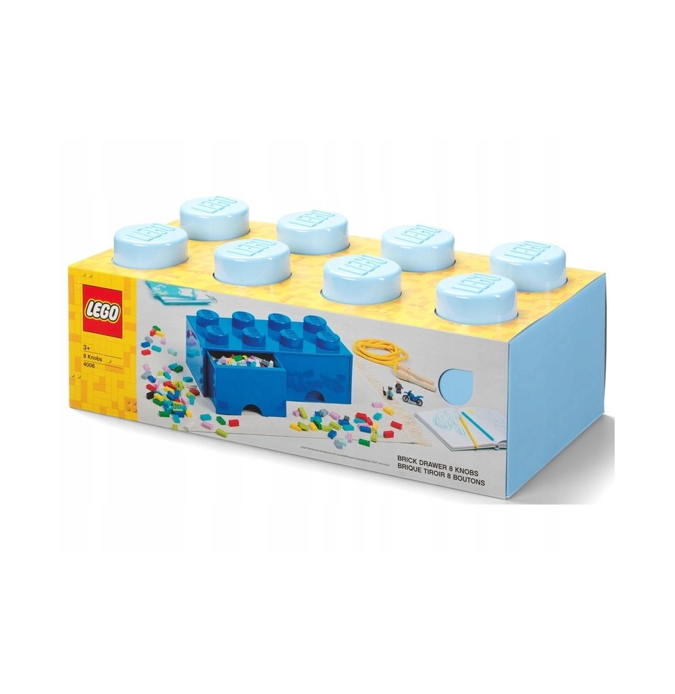 LEGO Brick 8 Storage Container Light Blue