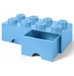 LEGO Brick 8 Storage Container Light Blue