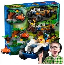 LEGO quad pentru aventurile junglei cu panda roșie