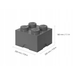 LEGO cutie recipient bloc 4 gri închis 25 cm