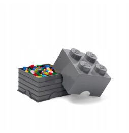 LEGO cutie recipient bloc 4 gri închis 25 cm