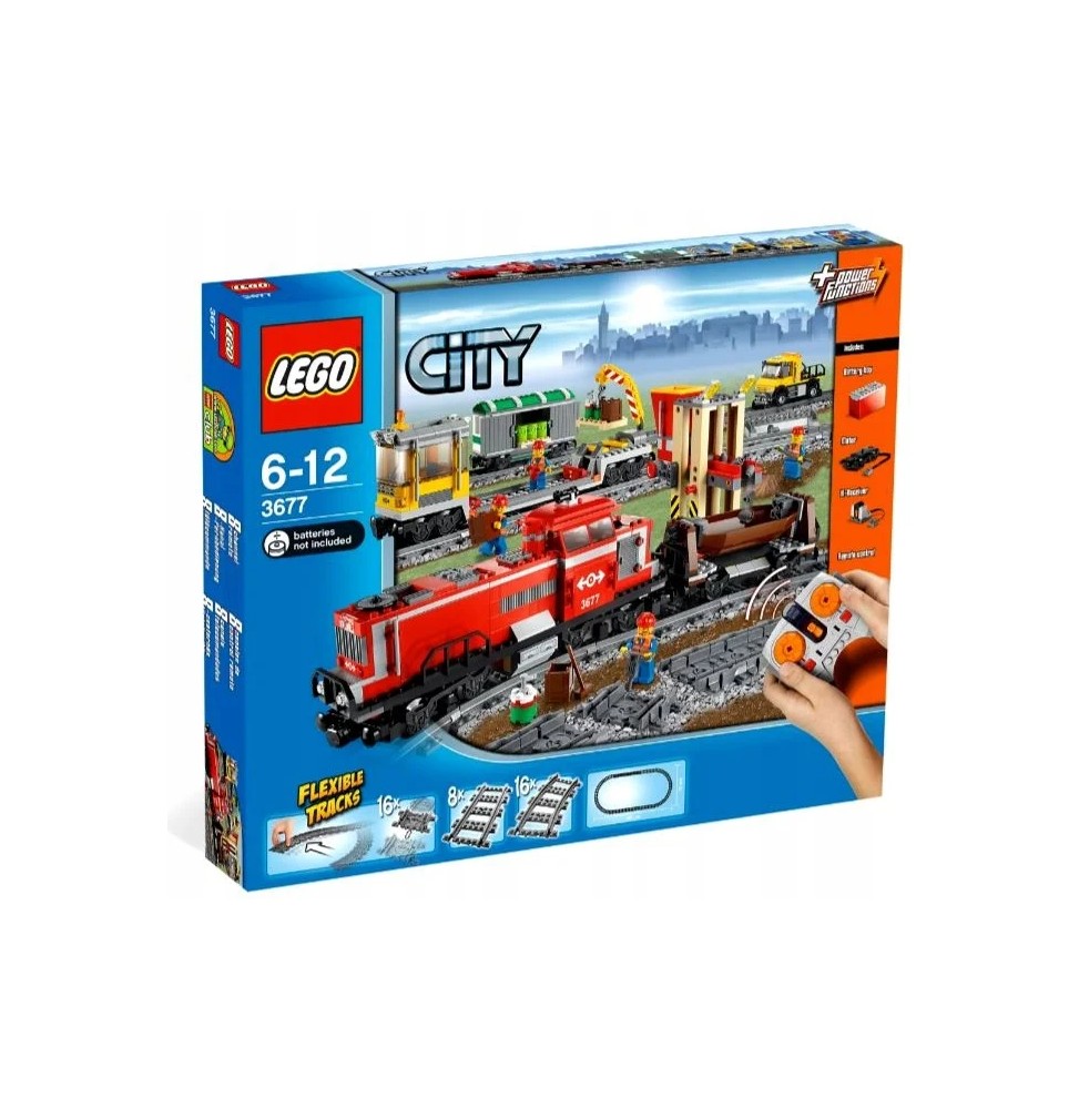 Lego City 3677 Pociąg towarowy czerwony UNIKAT