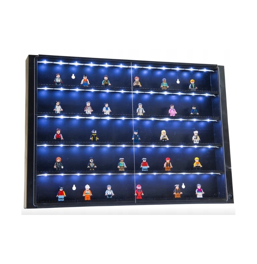 Vitrină pentru minifigurine LEGO cu LED