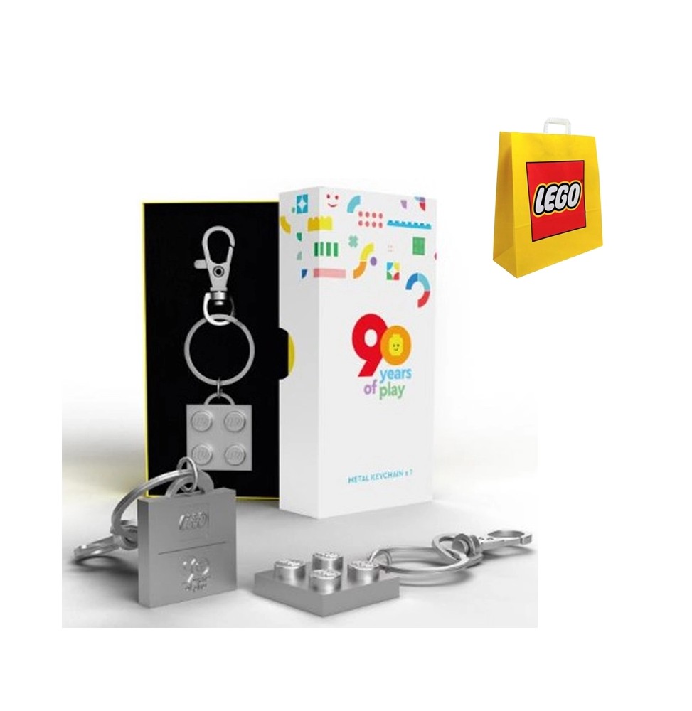 Lego 90 Years of Play Keychain with Bag