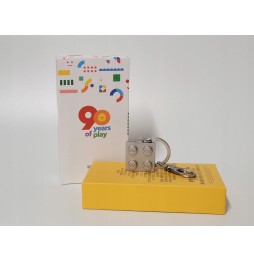 Lego 90 Years of Play Keychain with Bag