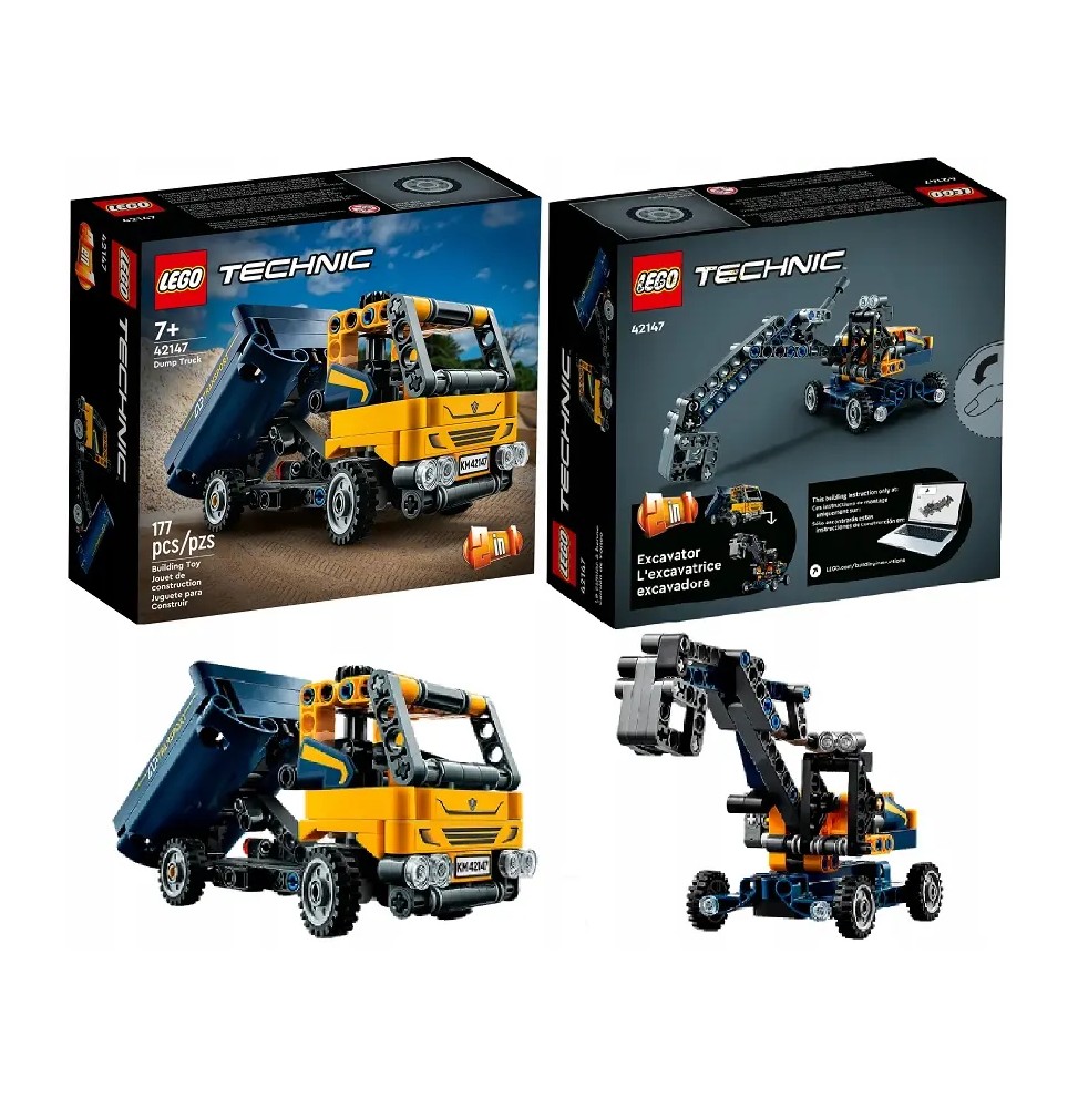 LEGO Technic 2-in-1 Dump Truck and Excavator 42147