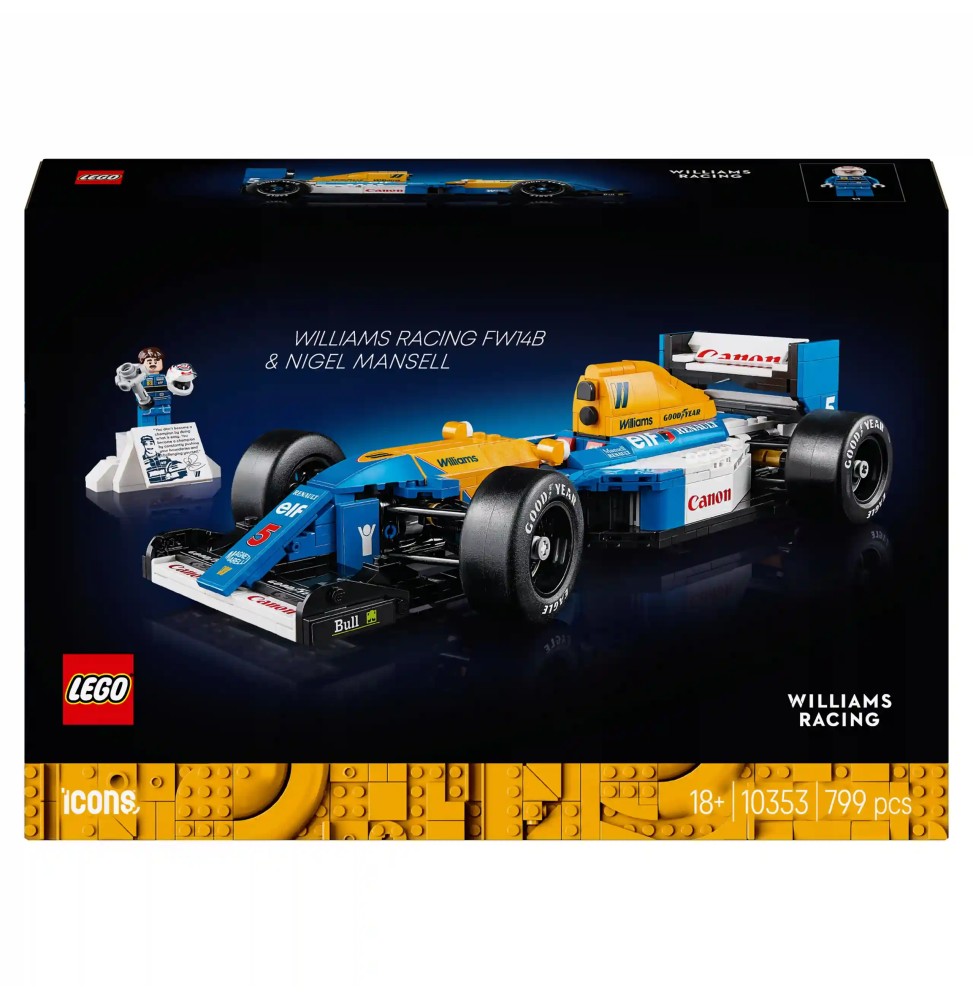 LEGO Icons Williams Racing FW14B și Nigel Mansell