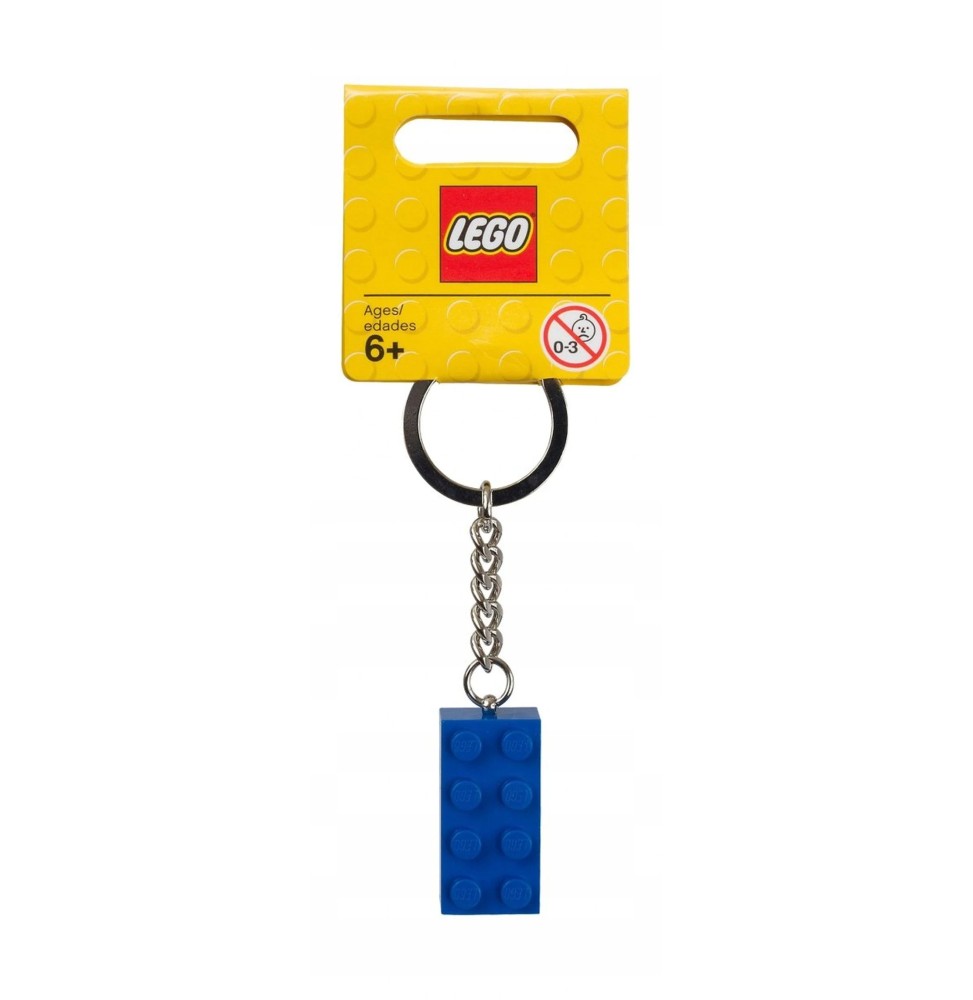 LEGO keychain with blue brick