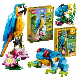 LEGO Creator 3w1 papagal exotic, pește, broască