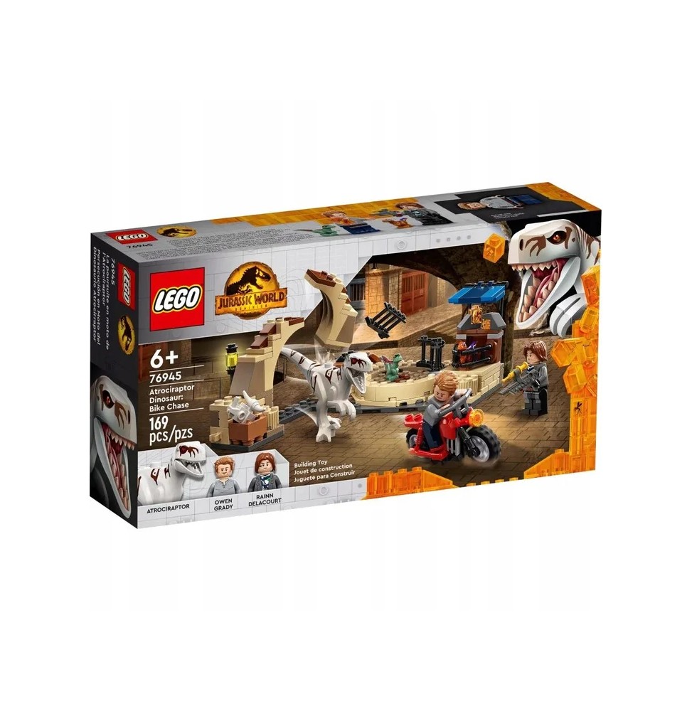 LEGO Jurassic World Atrociraptor urmărire motocicletă