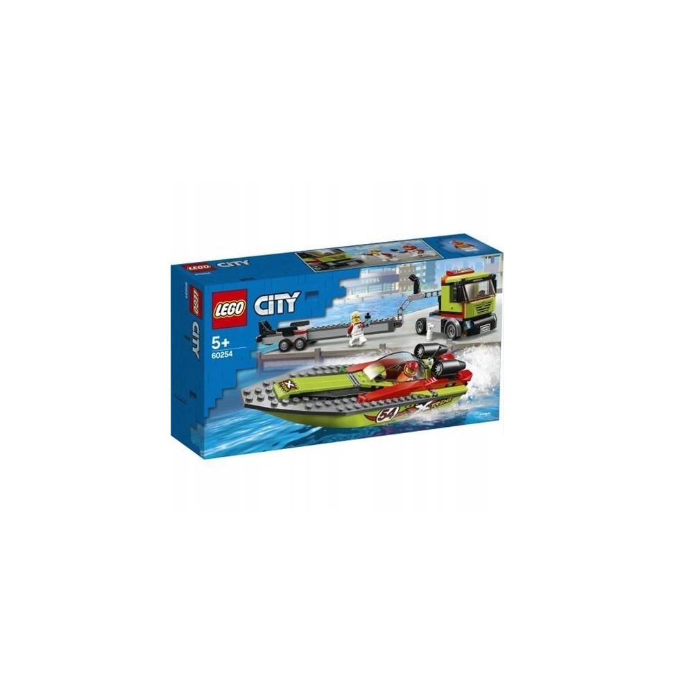 LEGO City 60254 transporter łodzi wyścigowej