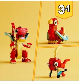 LEGO Creator 3in1 Dragon roșu - jucărie de reconstruit