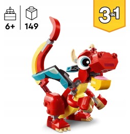 LEGO Creator 3in1 Dragon roșu - jucărie de reconstruit